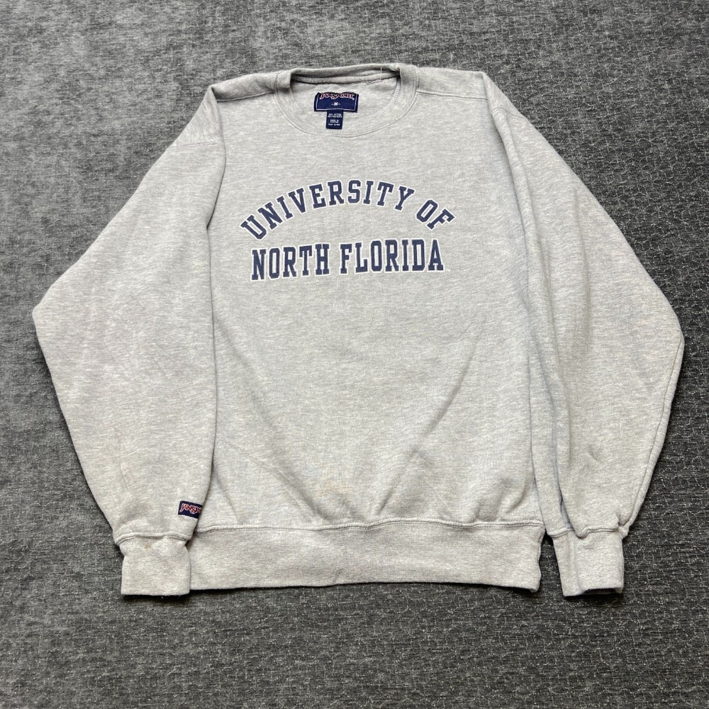 Vintage Jansport Sweatshirt Mens Medium Heather Gray University Of North Florida